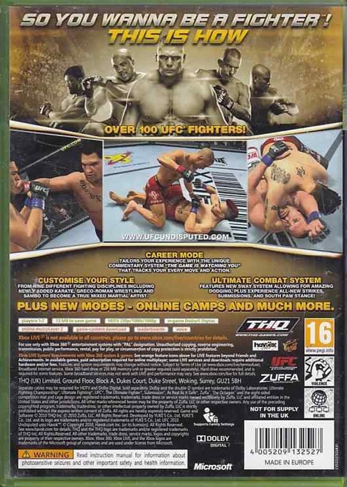 UFC Undisputed 2010 - XBOX Live - XBOX 360 (B Grade) (Genbrug)